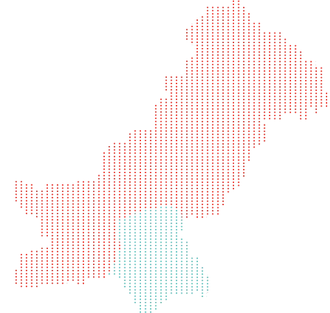 Map of Pakistan showing Adamsons' nationwide network presence